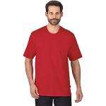 Rote Unifarbene Kurzärmelige Trigema T-Shirts aus Baumwolle für Herren Größe L 