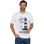 Weiße Motiv Maritime Trigema Rundhals-Ausschnitt T-Shirts aus Jersey mit Kapuze für Herren Größe 3 XL 