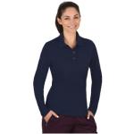 Marineblaue Langärmelige Trigema Nachhaltige Langarm-Poloshirts mit Knopf aus Baumwolle für Damen Größe 3 XL 