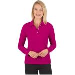 Pinke Langärmelige Trigema Nachhaltige Langarm-Poloshirts mit Knopf aus Baumwolle für Damen Größe 3 XL 