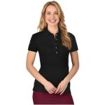 Schwarze Kurzärmelige Trigema Nachhaltige Kurzarm-Poloshirts mit Knopf aus Baumwolle für Damen Größe 3 XL 
