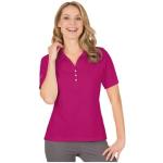 Pinke Kurzärmelige Trigema Nachhaltige Kurzarm-Poloshirts mit Glitzer mit Knopf aus Jersey für Damen Größe 3 XL 