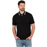Schwarze Sportliche Kurzärmelige Trigema Nachhaltige Kurzarm-Poloshirts mit Reißverschluss für Herren Größe 5 XL Große Größen 