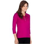 Pinke 3/4-ärmelige Trigema Damenpoloshirts & Damenpolohemden mit Knopf aus Jersey Größe 3 XL 