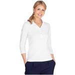 Weiße 3/4-ärmelige Trigema Damenpoloshirts & Damenpolohemden mit Knopf aus Jersey Größe 3 XL 