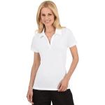 Weiße Bestickte Kurzärmelige Trigema Kurzarm-Poloshirts aus Baumwolle für Damen Größe XS 
