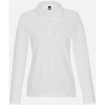 Weiße Unifarbene Langärmelige Trigema Langarm-Poloshirts für Damen für den für den Frühling 