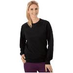 Schwarze Sportliche Langärmelige Trigema Nachhaltige Damensweatshirts mit Knopf Größe 3 XL 
