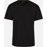 Schwarze Kurzärmelige Trigema Bio Nachhaltige Rundhals-Ausschnitt T-Shirts mit Knopf für Herren Größe M 