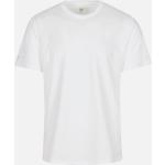 Weiße Kurzärmelige Trigema Bio Nachhaltige Rundhals-Ausschnitt T-Shirts mit Knopf für Herren Größe S 