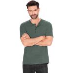 Grüne Melierte Casual Halblangärmelige Trigema Rundhals-Ausschnitt T-Shirts aus Jersey mit Kapuze für Herren Größe 4 XL 
