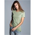 Grüne Halblangärmelige Trigema T-Shirts mit Knopf aus Baumwolle enganliegend für Damen 1-teilig 