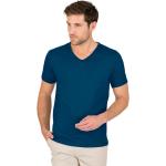 Grüne Trigema Bio Nachhaltige V-Ausschnitt T-Shirts mit Knopf aus Baumwolle für Herren 1-teilig 