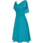 Hellblaue Unifarbene Elegante Langärmelige Kurze Abendkleider mit Glitzer für Damen Übergrößen zur Hochzeit für den für den Sommer 