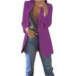 Violette Unifarbene Business Wasserdichte Longstrickjacken aus Softshell mit Kapuze für Damen Größe S für den für den Herbst 