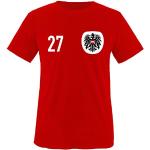 Trikot - ÖSTERREICH - 27 - Kinder T-Shirt - Rot/Weiss-Schwarz Gr. 110-116