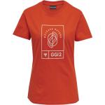 Reduzierte Orange Kurzärmelige Hummel Bio T-Shirts mit Insekten-Motiv aus Jersey für Damen Größe XXL 