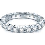 Reduzierte Silberne Unifarbene Memoire Ringe mit Zirkonia Größe 58 für die Braut 