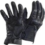Dunkelblaue Atmungsaktive Gefütterte Handschuhe mit Klettverschluss aus Leder für Damen für den für den Winter 
