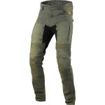 Khakifarbene Atmungsaktive Trilobite High Waist Jeans mit Reißverschluss aus Baumwolle für Damen Größe XS Weite 28, Länge 34 