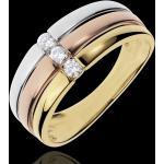 Reduzierte Rosa Edenly Tricolor Ringe aus Weißgold mit Diamant für Damen 