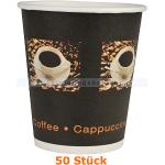 Dunkelbraune Kaffeebecher Einweg 50-teilig 