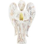 Weiße Handschmeichler Engel mit Engel-Motiv aus Holz handgemacht 
