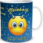 Bunte Emoji Smiley Lustige Kaffeetassen mit Sternzeichen-Motiv spülmaschinenfest 