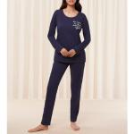 Blaue Triumph Bio Nachhaltige Damenschlafanzüge & Damenpyjamas mit Skyline-Motiv aus Baumwolle Größe XL 