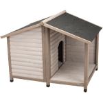 Landhausstil Trixie natura Hundehütten mit Terrasse aus Holz 