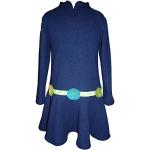 Marineblaue Langärmelige Trocadero Winterkleider für Kinder aus Filz für Mädchen Größe 152 für den für den Winter 