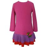 Pinke Langärmelige Trocadero Winterkleider für Kinder mit Papageienmotiv für Mädchen Größe 104 für den für den Winter 