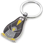 Troika Pinguin und Pingu Schlüsselanhänger aus Emaille/Metall in der Farbe Silber-Schwarz-Gelb, Maße: 8,2cm x 3,5cm x 0,5cm, KR21-07/CH, handlich