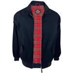 Marineblaue Harrington-Jacken mit Reißverschluss aus Baumwolle für Herren Größe L 
