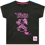 Dunkelgraue Gestreifte Trolls Kinder T-Shirts für Mädchen Größe 116 
