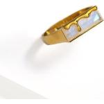Smaragdgrüne Runde Mondstein Ringe vergoldet aus Gold 24 Karat mit Zirkon handgemacht für Herren 