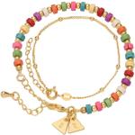 Goldene Tropische Perlenarmbänder vergoldet mit Echte Perle personalisiert für Damen 