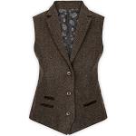 Braune Vintage Tweed-Sakkos aus Tweed für Damen Größe S 
