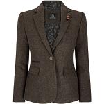 Braune Vintage Tweed-Sakkos aus Tweed für Damen Größe M 