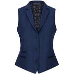 Marineblaue Vintage Tweed-Sakkos aus Tweed für Damen Größe XL 