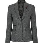 Graue Vintage Tweed-Sakkos aus Tweed für Damen Größe L 