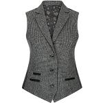 Graue Vintage Tweed-Sakkos aus Tweed für Damen Größe S 