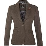 Braune Tweed-Sakkos aus Viskose für Damen Größe M 