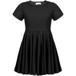 Schwarze Unifarbene Kurzärmelige Rundhals-Ausschnitt Kindershirtkleider für Mädchen für den für den Sommer 