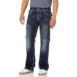 Indigofarbene True Religion Billy Bootcut Jeans mit Reißverschluss aus Denim für Herren Größe XL 