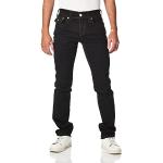 True Religion Herren Ricky Big T Straight Leg Gesäß-Pattentaschen Jeans, Body Spülung Schwarz, 30W / 34L