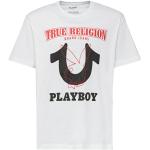 Weiße Bestickte True Religion Playboy T-Shirts aus Baumwolle für Herren Größe 3 XL 