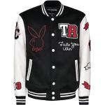 Schwarze True Religion Playboy College-Jacken aus PU für Herren Größe XXL 