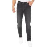 Reduzierte Graue Slim Fit Jeans mit Knopf aus Baumwolle für Herren 