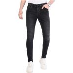 Reduzierte Schwarze Slim Fit Jeans mit Reißverschluss aus Baumwolle für Herren 